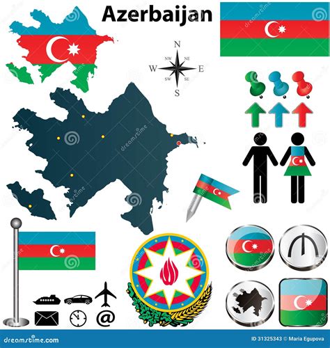 Map Of Azerbaijan Stock Vector Illustration Of Vector 31325343