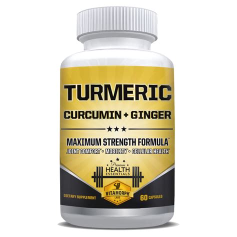 Turmeric Curcumin Ginger Supplement 60 Capsules Vitamorph Labs