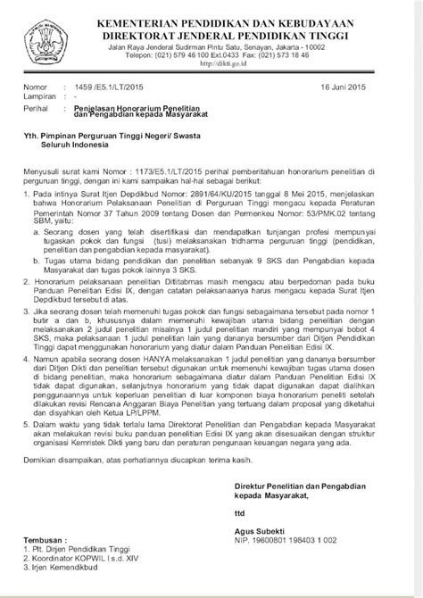 Pdf Surat Penjelasan Honorarium Penelitian Dokumen Tips