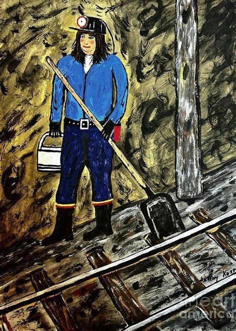Women In The Coal Mine Painting By Jeffrey Koss Greeting Card By