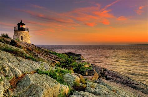 Castle Hill Lighthouse Newport Rhode Island By Thomas Schoeller