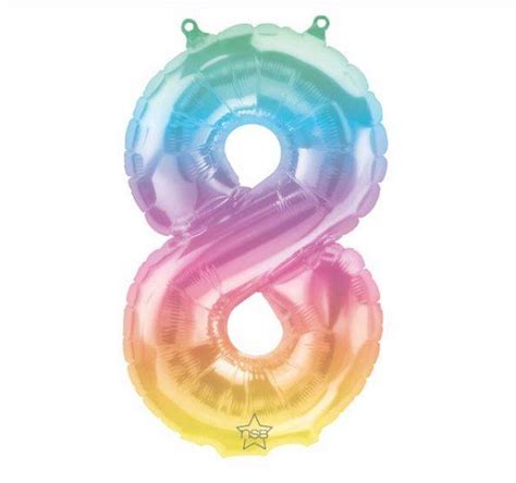 8th Birthday Balloons | Eighth Birthday Party Decor | 8th Birthday Banner | Rainbow Birthday ...