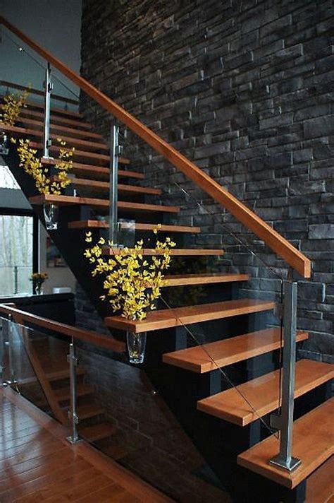 Incredible Modern Wood Railings For Stairs With Low Cost Home