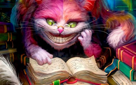 Cheshire Cat Reading A Book Alice In Wonderland Wallpapers And Images
