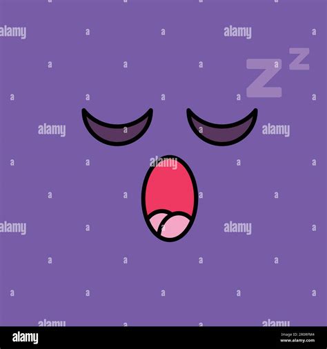 Sleeping Emoji Ilustración Vectorial Emoticono Aburrido Y Cansado