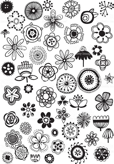 Vector Doodle Flowers Hand Drawn Floral Elements Quirky And Fun