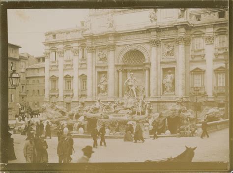 Italie Rome La Fontaine De Trévi 1903 Vintage Citrate Print De Photographie Originale