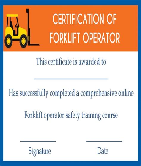 Forklift Certification Card Template For Training Providers Template Sumo