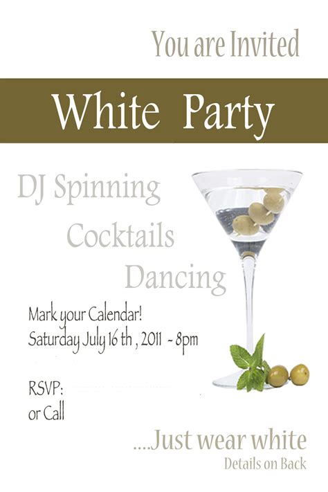 All White Party Invitation Wording Letter Words Unleashed