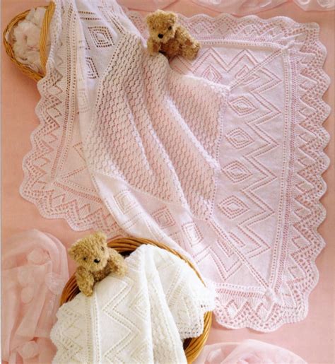 Knit Vintage Pattern Baby Pram Cover Throw Afghan Blanket Etsy