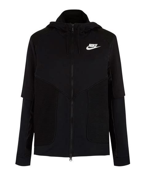 Nike Black Perforated Full Zip Hoodie Jacket In Black Lyst