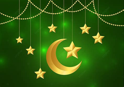 Islamic Greeting Card On Green Background Ramazan Islamic