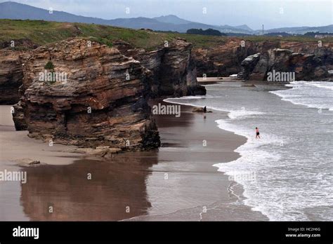 Beach Of The Cathedrals In Ribadeo Galicia Spain One Of The Stops Of
