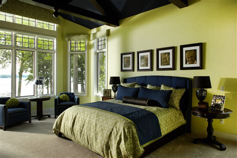Accent rugs and drapes in green bring the room inward from ceiling to floor. Green and Black Bedroom Ideas - Interior Design Ideas