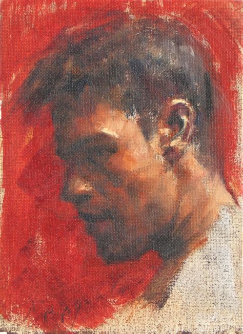 Profile Of A Young Man 5×7 Oil Painting Daniel Peci Fine Art