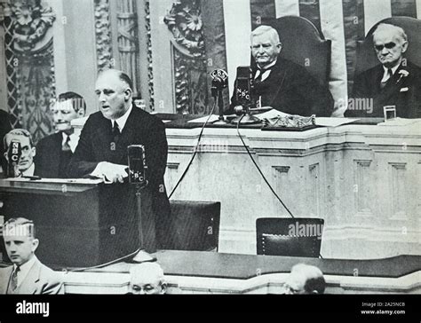 photograph of president franklin d roosevelt delivering a speech in congress franklin delano