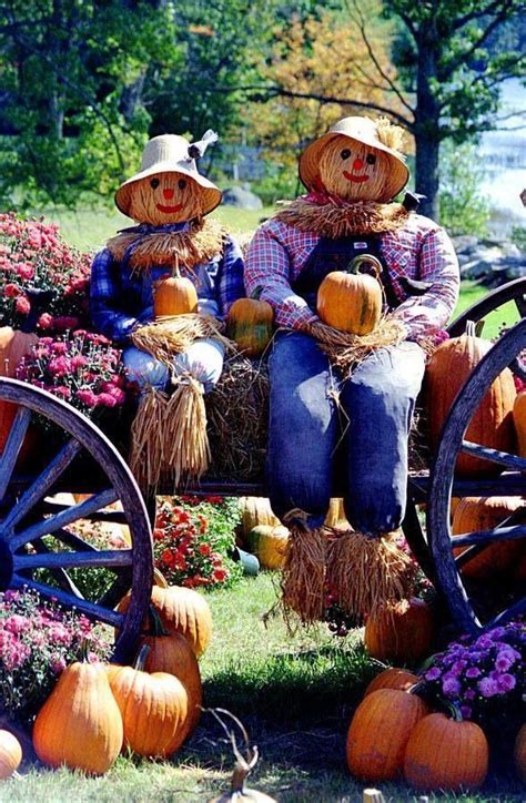 Ride On A Farm Wagon Fall Harvest Scarecrow Fall Pictures