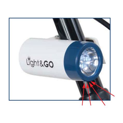 Light And Go Hands Free Safety Flashlight For Wheelchair Walker Cane