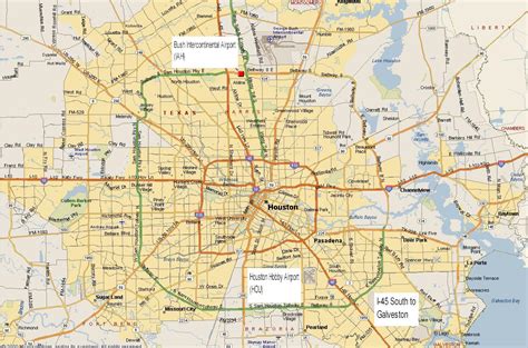 Houston Metro Mapa Mapa Del área Metropolitana De Houston Texas Usa