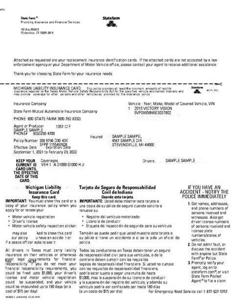 State Farm Insurance Card Editable Template Documentplug