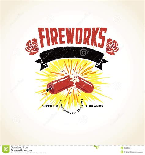 Vintage Distressed Fireworks Logo Seal Banner Royalty Free Stock Photo