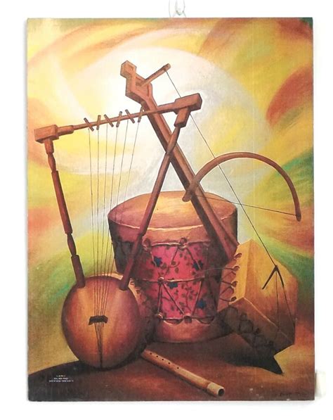 Print Artwork Of Original Painting Traditional Ethiopian Music