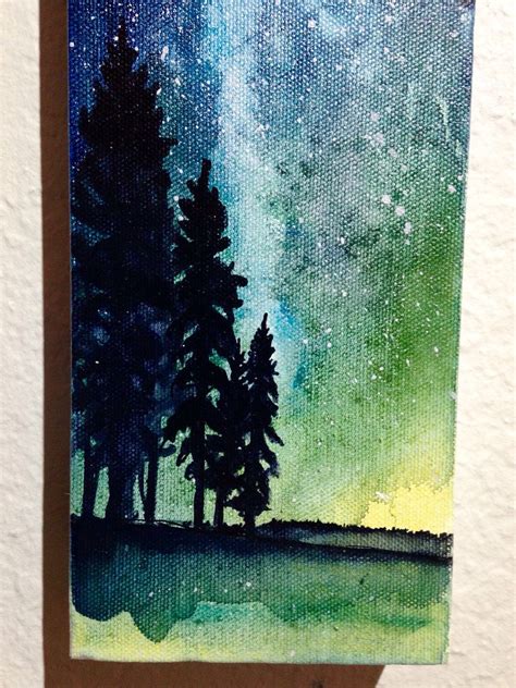 Galaxy Night Sky Painting Star Painting Watercolor