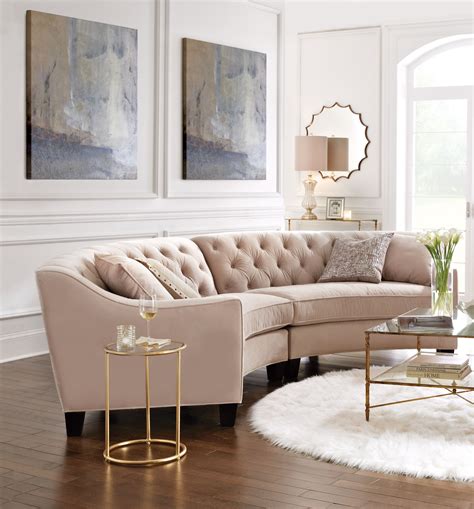 Whatever your living room needs this convertible sectional sofa is designed to make any living space a haven full of comfort. Riemann Curved Tufted Sectional - Sofas And Loveseats ...
