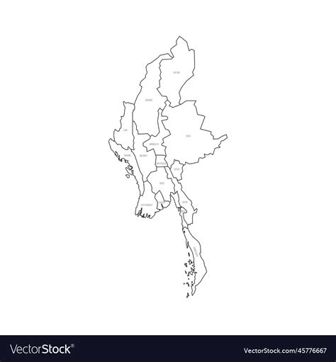 Myanmar Political Map Of Administrative Divisions Vector Image