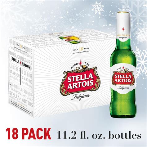 Stella Artois Lager 18 Pack Beer 112 Fl Oz Bottles 5 Abv