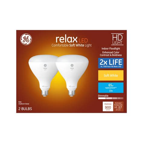 Ge Relax Watt Eq Led R Warm White Dimmable Light Bulb Pack At Lowes Com