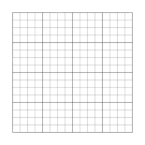Vector Illustration Of A 4x4 Grid Template With Empty Square