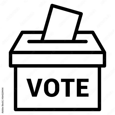 Vote Ballot Box For Voting Line Art Vector Icon For Apps And Websites