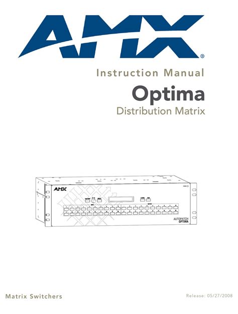 Amx Optima Avs Op 1616 110 Instruction Manual Pdf Download Manualslib