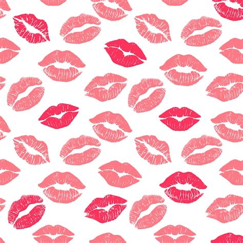 Baiser De Rouge à Lèvres Modèle Sans Couture Isolé Les Lèvres Fixées