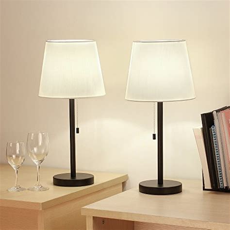 Haitral Bedside Table Lamps Set Of 2 Black And White Modern Desk