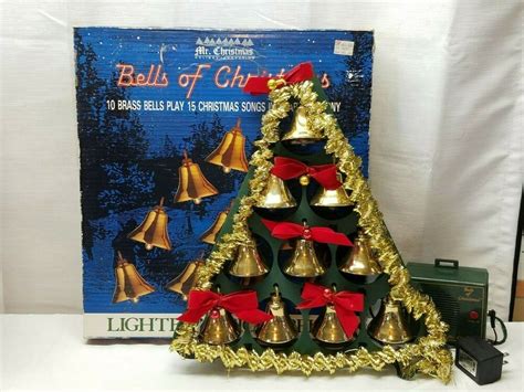 Vintage Mr Christmas Brass Bells Of Christmas Lighted Musical Songs