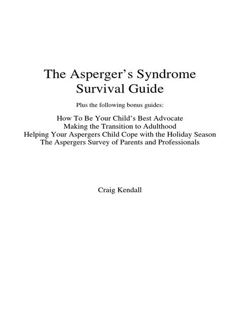 Aspergers Syndrome Survival Guide Ch 6 Pdf Asperger Syndrome Autism