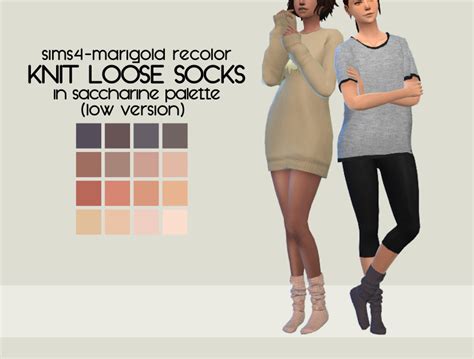 Figs And Persimmons Sims4 Marigold Knit Loose Socks Saccharine Palette