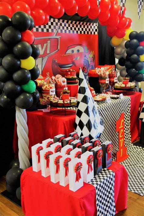 A disney cars boy birthday party with awesome decorations. Cars (Disney movie) Birthday Party Ideas | Photo 1 of 28 ...