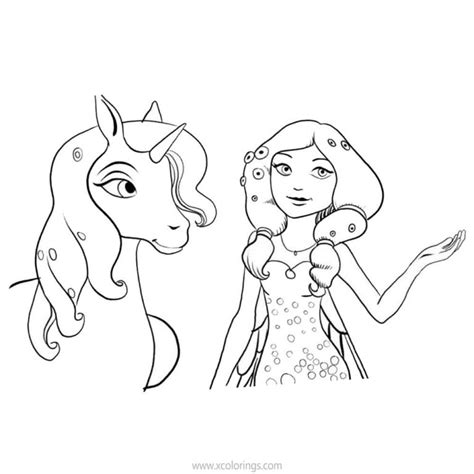 Mia And Me Unicorn And Dragon Coloring Pages
