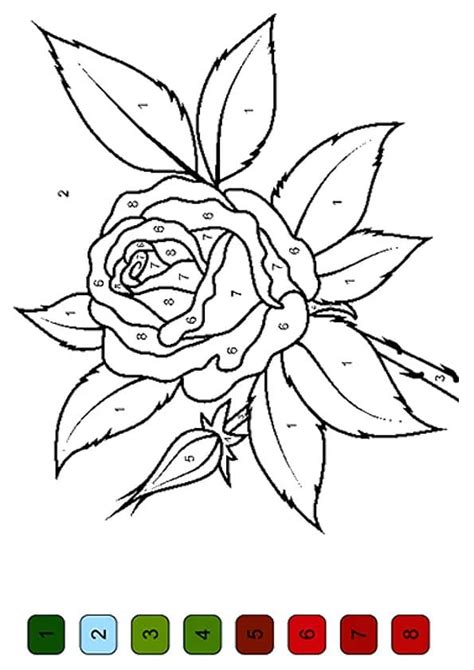 Flower Color By Number Free Printable Coloring Pages For Kids