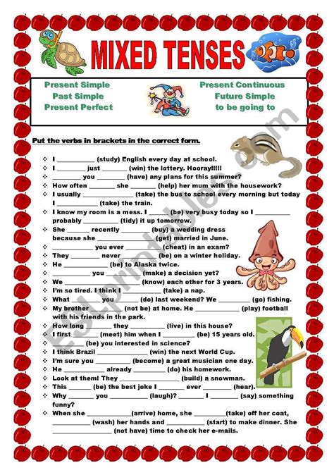 Simple Present Past Future Tense Worksheets Photos Cantik