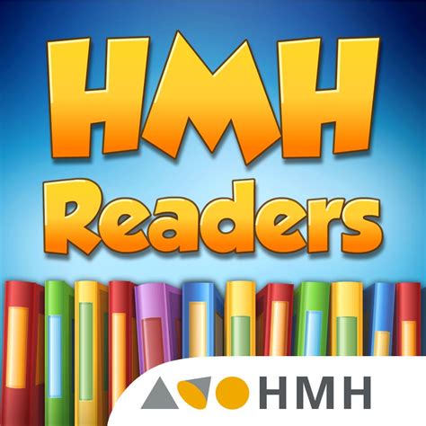 The Logo For H M Readers Which Includes Colorful Books And An Image Of