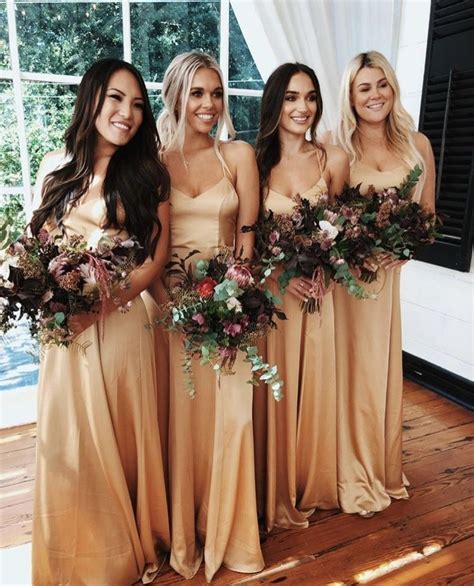 Gold Bridesmaid Dresses Chiffon Sleeveless Bridesmaid Dresses Gold Bridesmaids Dresses