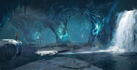 Artstation Ark Ice Caves Sebastian Kowoll이미지 포함 배경 그림 판타지