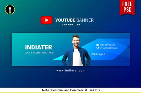 Free Vlogger Youtube Channel Banner Psd Template Indiater