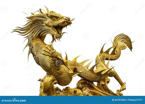 Golden Chinese Dragon Statue Stock Photo Image Of Power China 62797540