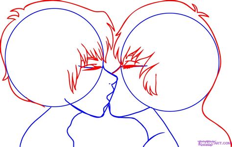 How To Draw Kissing Step By Step Faces People Free