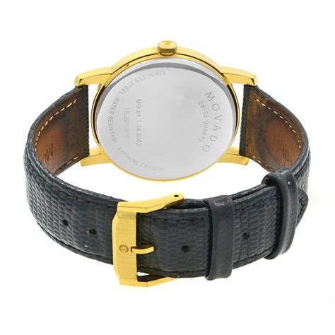 Plan to spend around 1,400 usd on a movado/zenith museum watch from the 90s with a. Movado Museum Gold Tone Steel Black Dial Leather Quartz Men's Watch 2100005 at 1stdibs